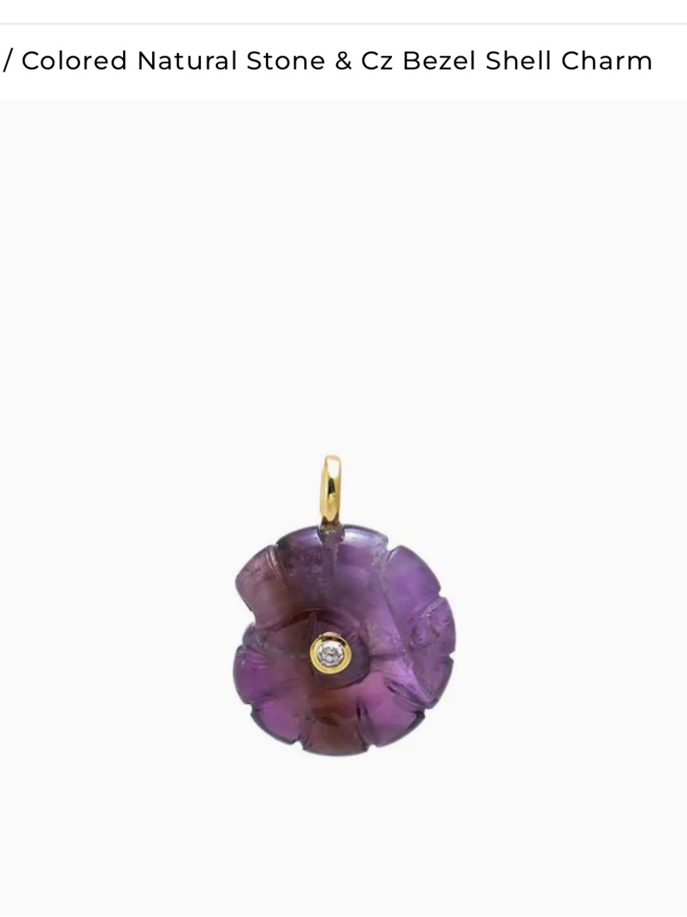 Adina Eden Natural Colored and Carved Stone with a Central Bezel CZ NEW